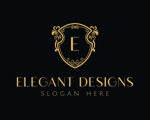 Ornate - Gold Ornate Shield logo design