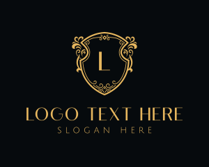 Ornate - Gold Ornate Shield logo design