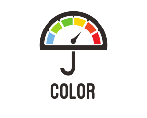 Colorful Umbrella Speedometer logo design