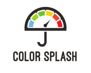 Colorful Umbrella Speedometer logo design