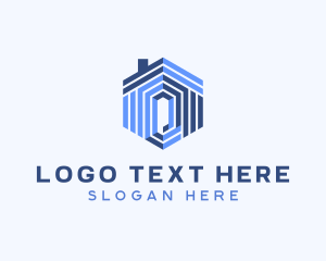 Rental - Residential Construction Hexagon logo design