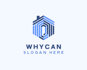 Architecture - Residential Construction Hexagon logo design