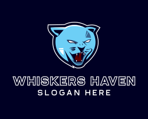 Whiskers - Angry Feline Cat logo design