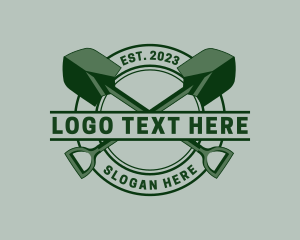 Land - Shovel Planting Eco logo design