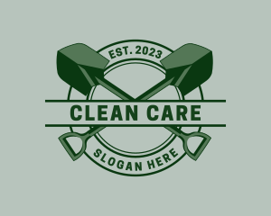 Shovel Planting Eco logo design