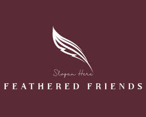 Writer Feather Quill logo design