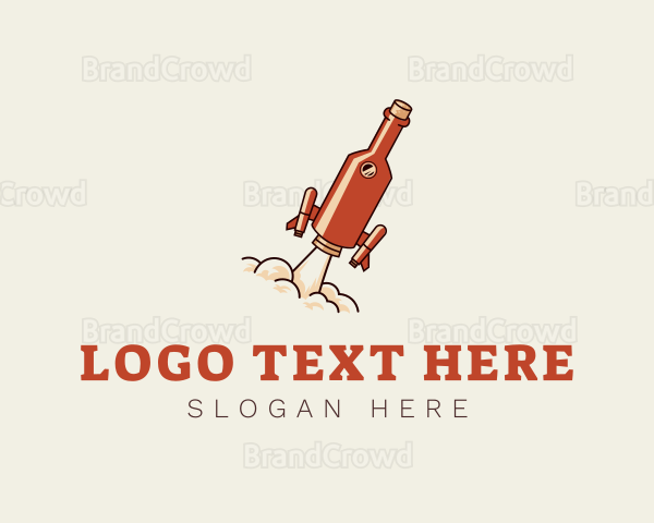 Flying Wine Bottle Rocket Logo