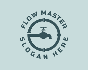 Faucet Pipe Plumbing logo design