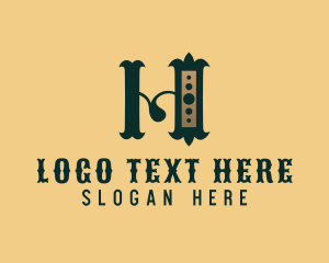 Cafe - Elegant Antique Brand Letter H logo design