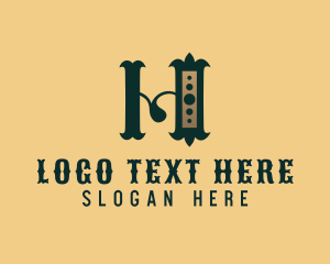 Vintage - Elegant Antique Brand Letter H logo design