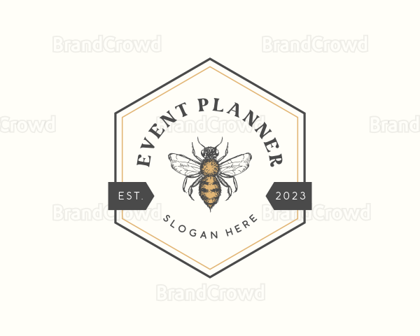 Hexagon Honey Bee Logo