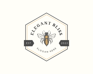 Hexagon Honey Bee Logo