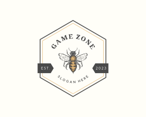 Hexagon Honey Bee Logo