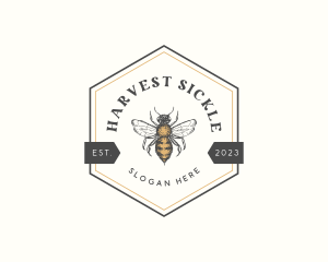 Hexagon Honey Bee logo design