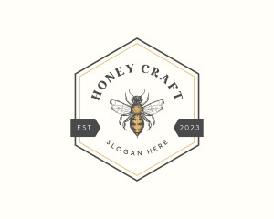 Mead - Hexagon Honey Bee logo design