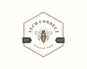 Apothecary - Hexagon Honey Bee logo design