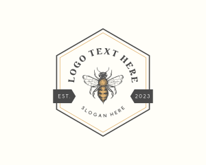 Hexagon Honey Bee Logo