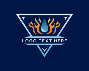 Triangle Fire Ice Ventilation logo design