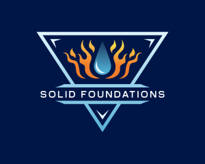 Freezer - Triangle Fire Ice Ventilation logo design