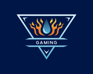 Heating - Triangle Fire Ice Ventilation logo design