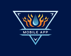Hot - Triangle Fire Ice Ventilation logo design