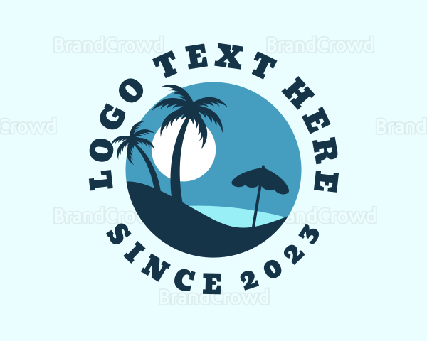 Tropical Beach Vacation Logo