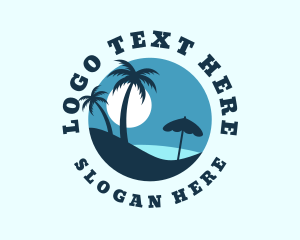 Tropical Beach Vacation Logo