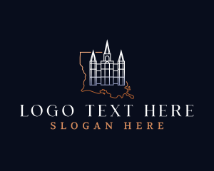 Moss Mansion - Louisiana St Louis Cathedral logo design