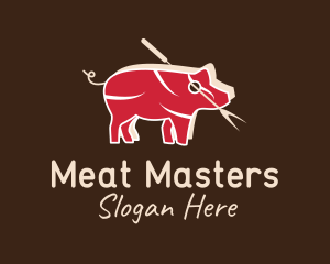 Pork Pig Meat Butcher logo design