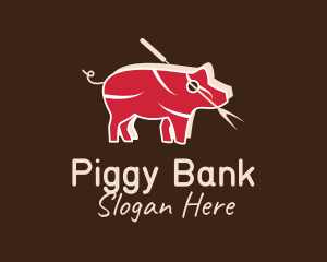 Piggy - Pork Pig Meat Butcher logo design