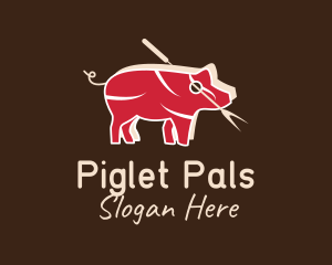 Piglet - Pork Pig Meat Butcher logo design