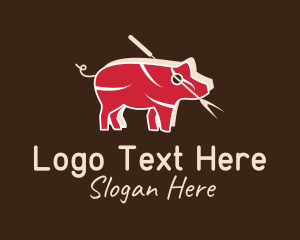 Hog - Pork Pig Meat Butcher logo design