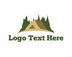 Hiking - Forest Tent Camping logo design