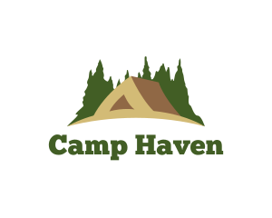 Forest Tent Camping logo design