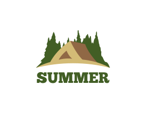 Forest Tent Camping logo design