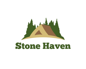 Cave - Forest Tent Camping logo design