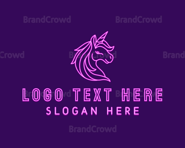 Magical Unicorn Creature Logo