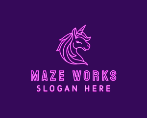 Magical Unicorn Creature  logo design