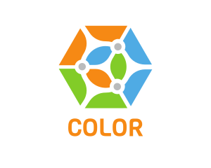 Colorful Hexagon Shape Logo