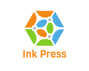 Press - Colorful Hexagon Shape logo design