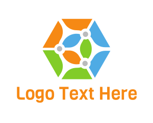 Multimedia - Colorful Hexagon Shape logo design