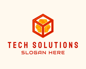 Cyber Security - Digital Core Cube Technology logo design