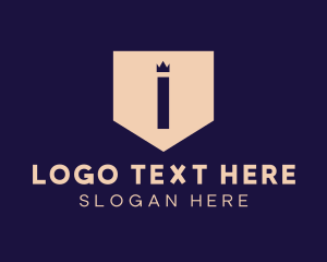 King - Crown Shield Letter I logo design