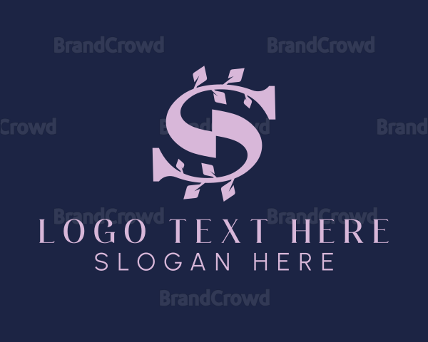 Geometric Leaf Letter S Logo