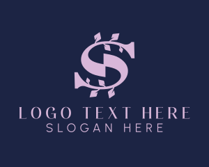 Institution - Geometric Leaf Letter S logo design