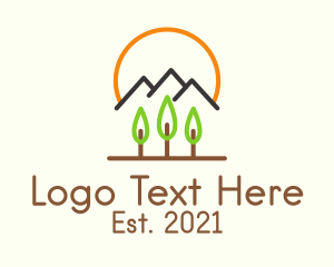 Trekking - Outdoor Line Art logo design
