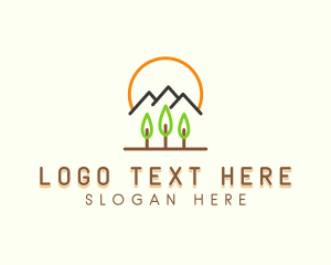 Outdoor - Mountain Hiking Adventure logo design