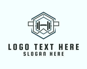 Bodybuilder - Barbell Fitness Gym logo design