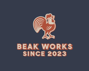 Farm Rooster Chicken logo design