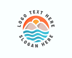 Summer - Beach Mountain Travel logo design